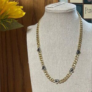 NWT Lucky Brand Gold-Tone Chunky Curb Necklace #LBNK7